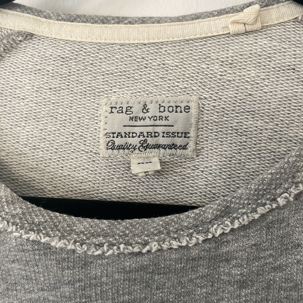 Rag & Bone Designer Basic Gray Heather Crew Neck … - image 4